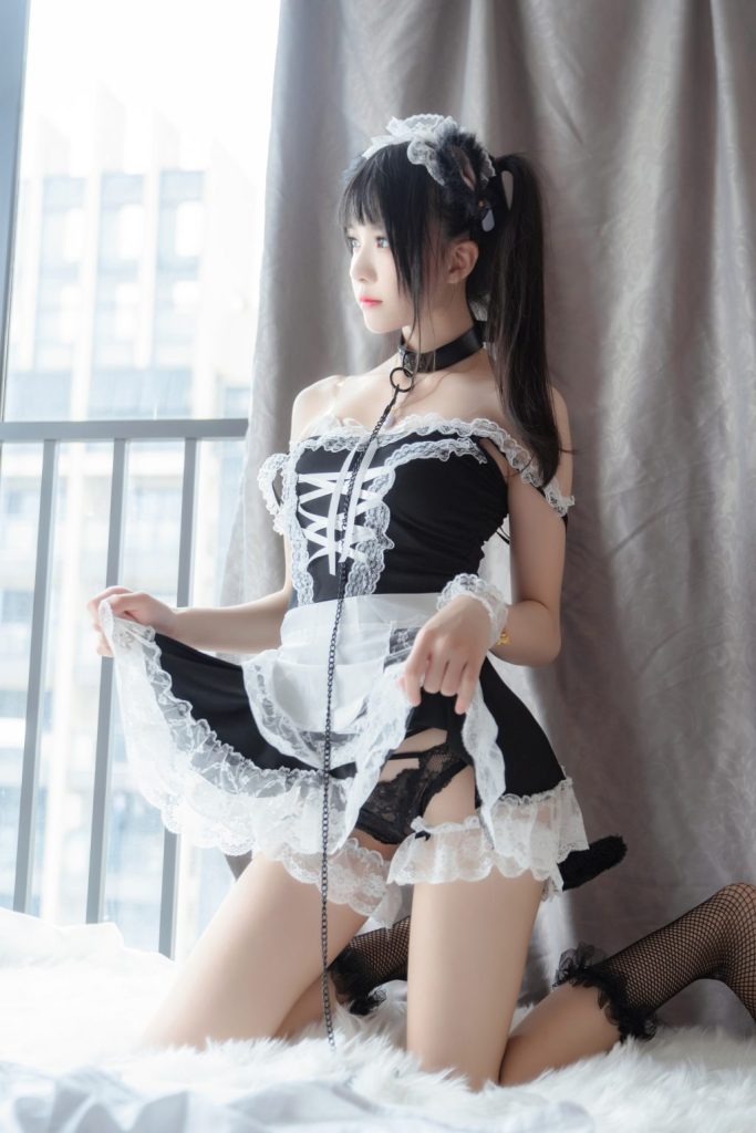 Coser@桜桃喵 Vol.021: 黑猫妹抖(黑猫女仆)