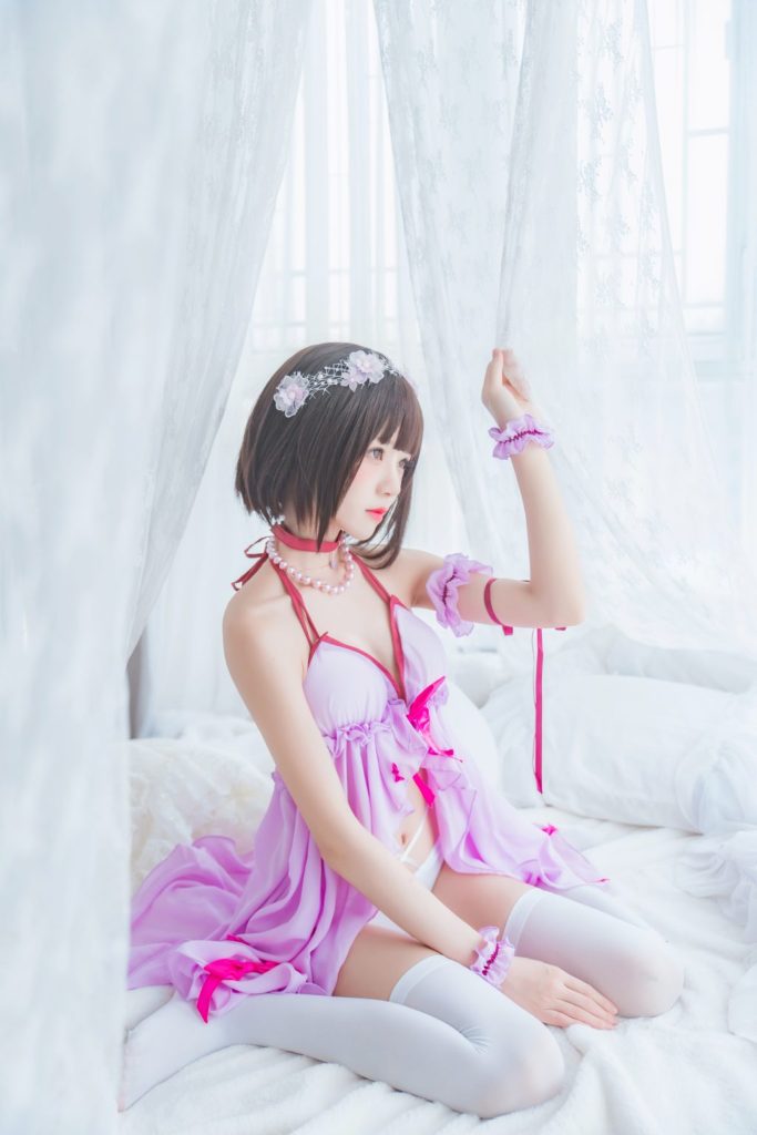 Coser@桜桃喵 Vol.034: 加藤惠 紫色小睡裙