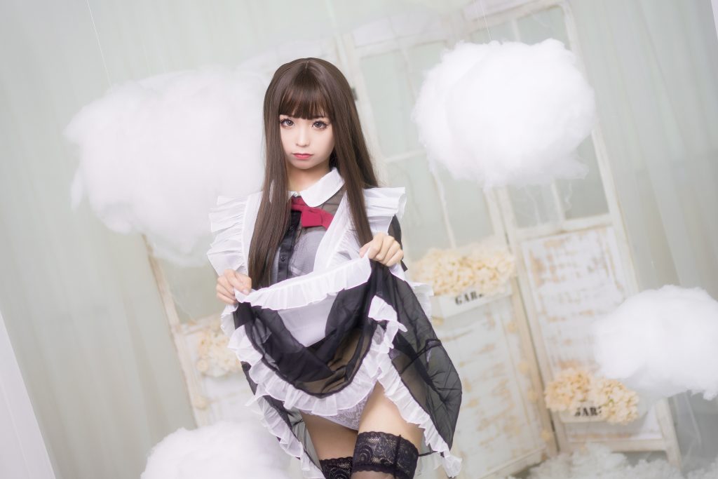 Watch sexy Coser@蠢沫沫 (chunmomo) Vol.012: 短透明女仆 photos