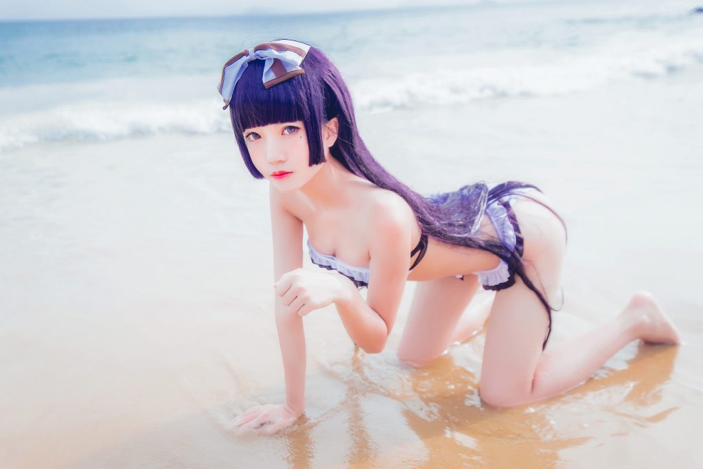 Watch sexy Coser@桜桃喵 Vol.056: 五更琉璃泳装 photos