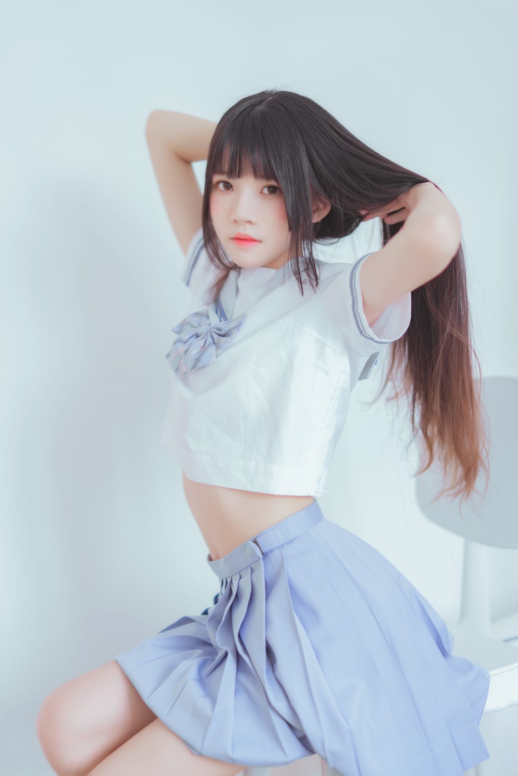 Watch sexy Coser@桜桃喵 Vol.068: 校服黑丝 photos