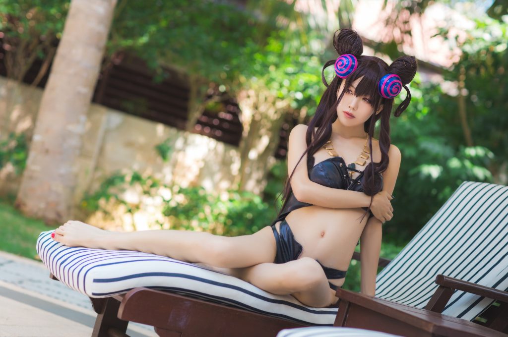 Watch sexy Coser@水淼Aqua Vol.051: 紫式部水着Ver photos