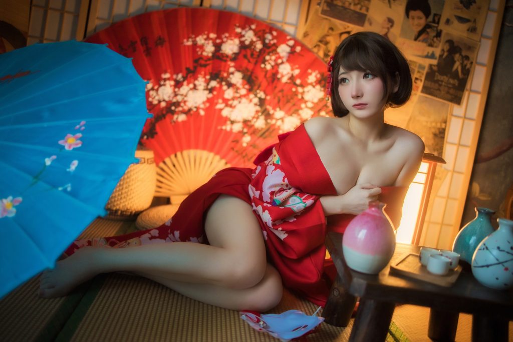 Watch sexy Coser@是三不是世w No.012: 和服 photos