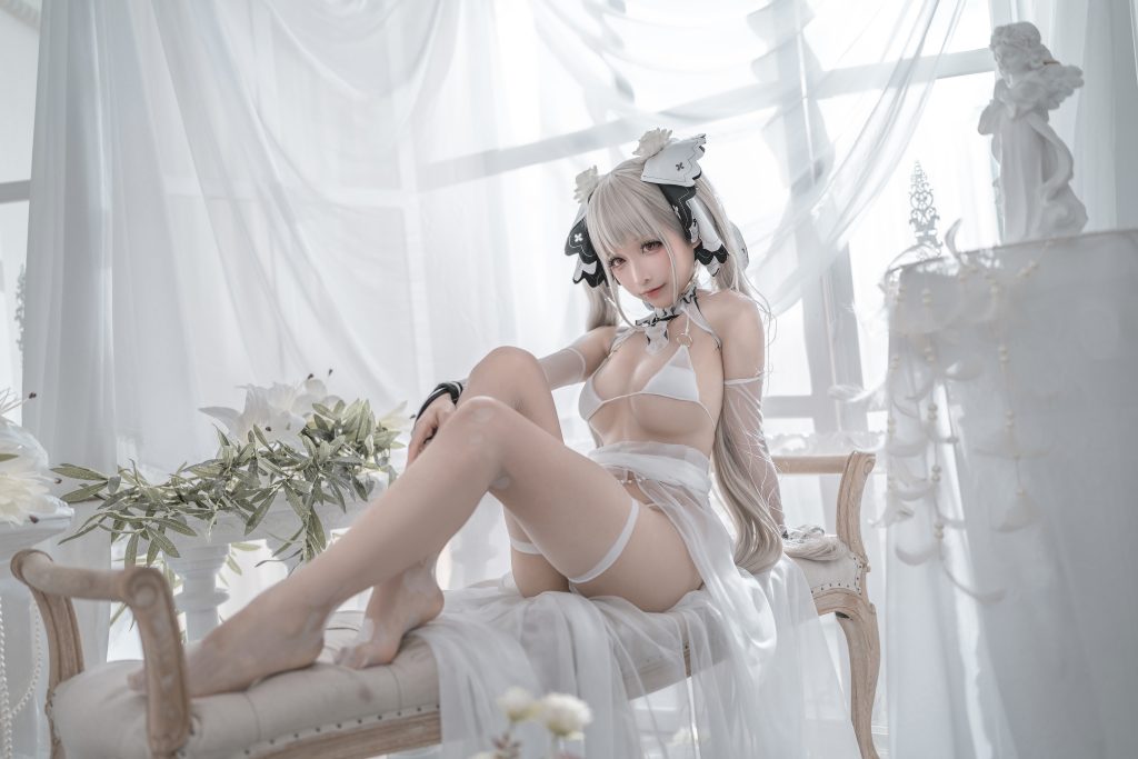 Watch sexy Coser@蠢沫沫 (chunmomo) Vol.133: 可畏 婚纱 photos