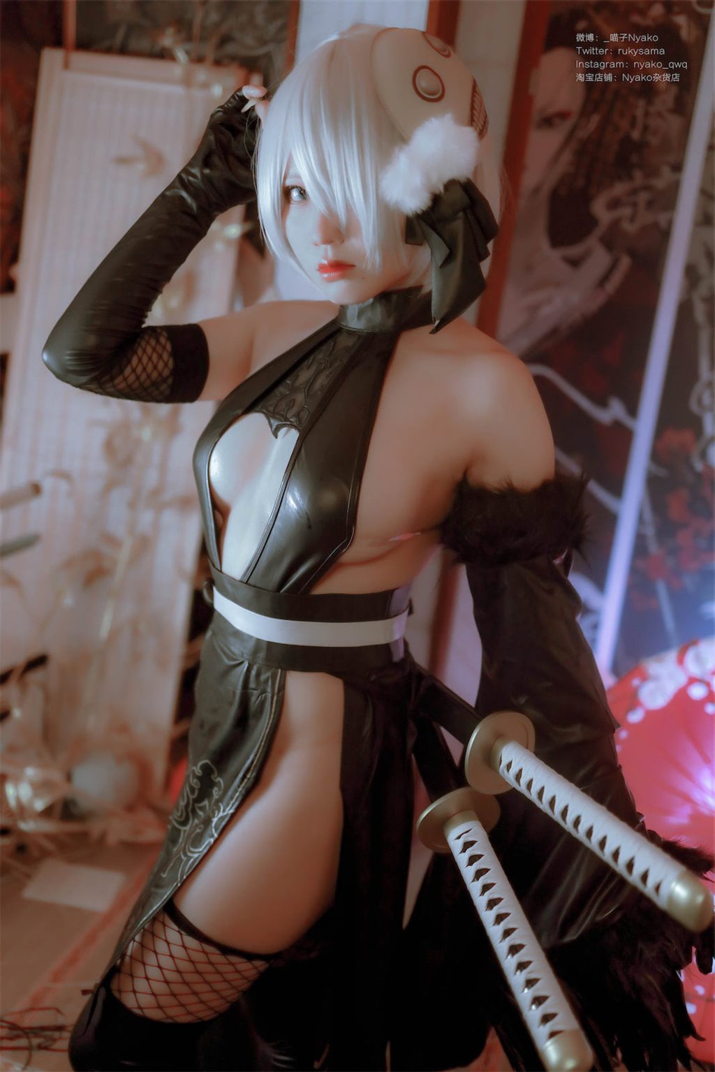 Watch sexy Coser@Nyako喵子: 2B同人旗袍 photos