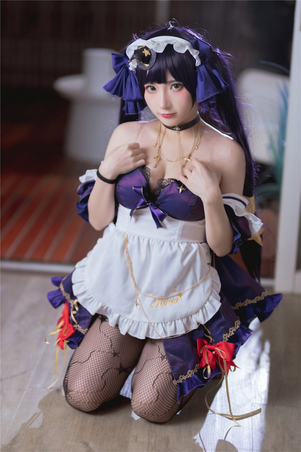 Watch sexy Coser@是三不是世w No.008: 原神莫娜女仆 photos