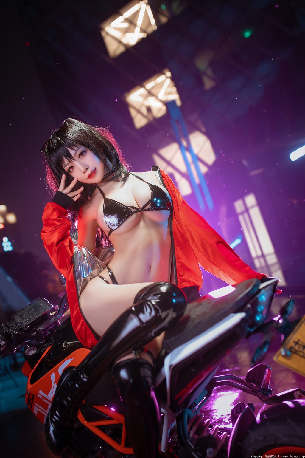 Watch sexy Coser@水淼Aqua Vol.007: 大凤机车少女 photos