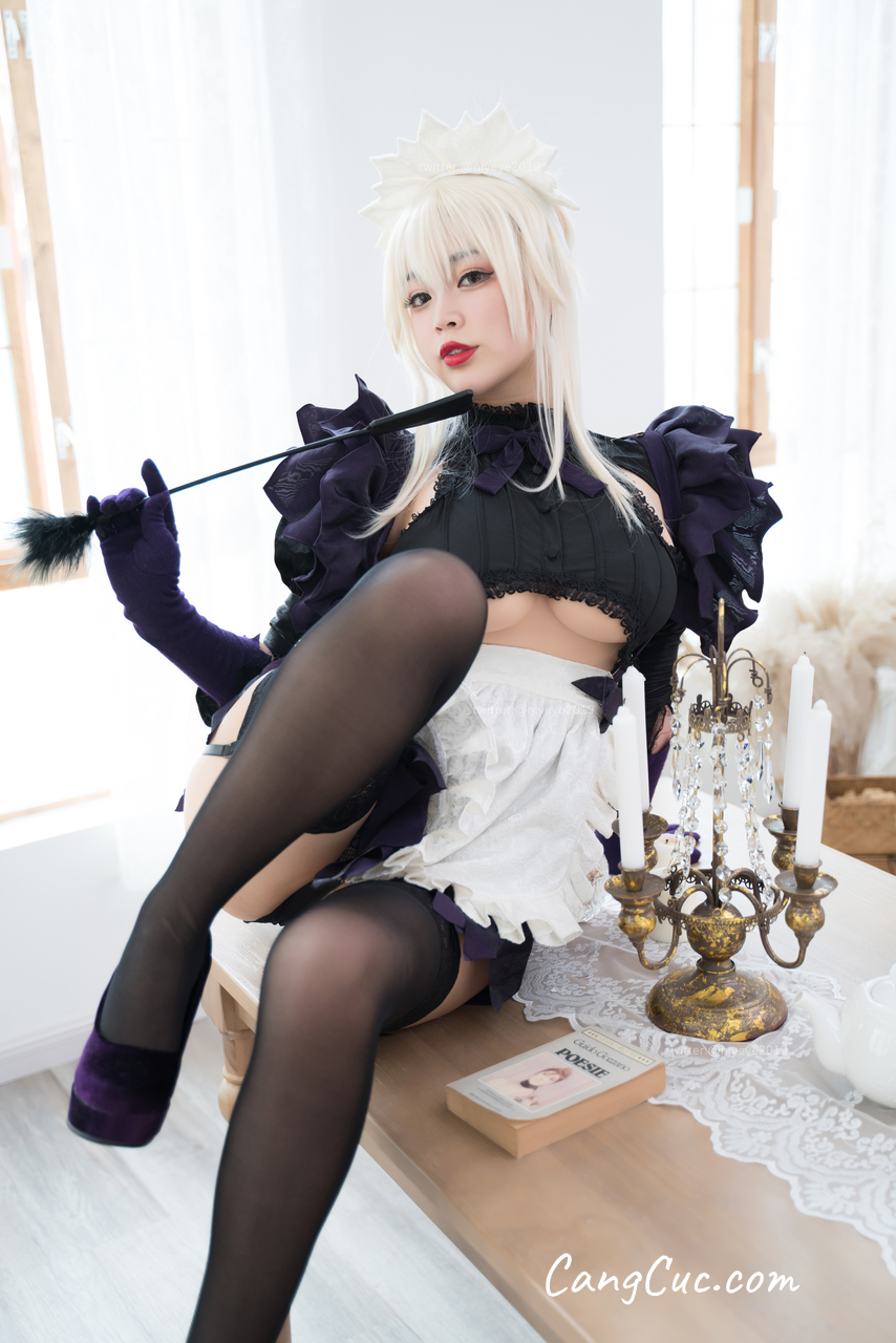 Watch sexy Coser@白烨 Vol.054 黑枪呆女仆 photos